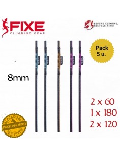 Pack 5 anneaux Fosca 8mm (2 x 60cm + 2 x120cm + 1 x 180cm) - Anneaux sangle Dyneema - Fixe 2