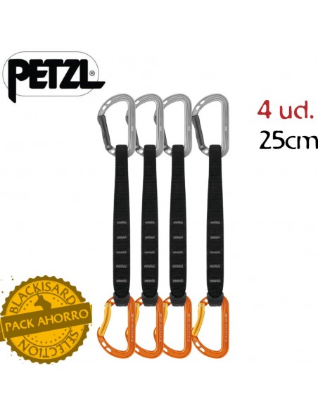 Pack 4 Spirit Express 25 cm - Ceinture express pour l'escalade sportive - Petzl