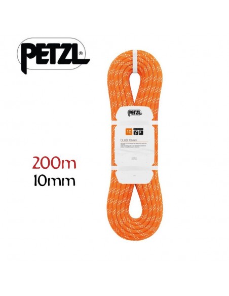 Club 10mm (200m) (Naranja) - Cuerda semiestática para espeleo y barrancos - Petzl