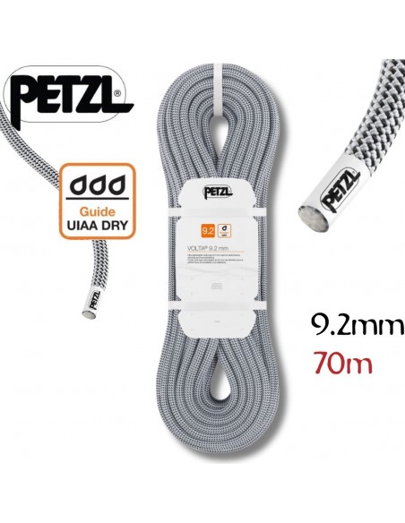 Volta 9,2mm 70m (Gris) - Cuerda triple homologacion para escalada alto nivel y alpinismo - Petzl