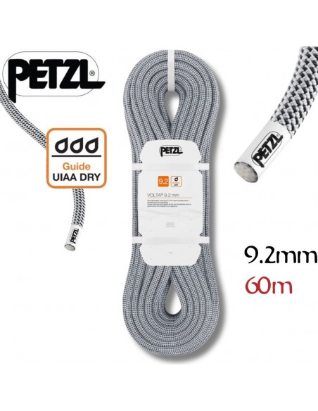 Volta 9,2mm 50m (Gris) - Cuerda triple homologacion para escalada alto nivel y alpinismo - Petzl