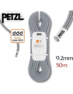 Volta 9,2mm 50m (Gris) - Cuerda triple homologacion para escalada alto nivel y alpinismo - Petzl