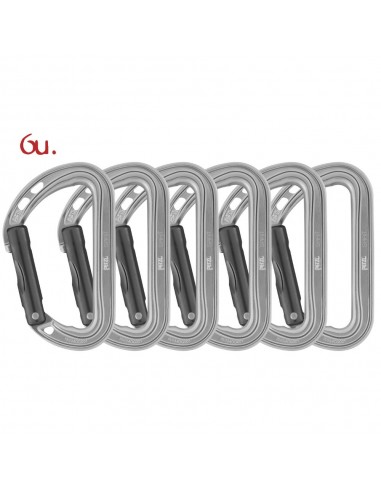 Pack de 6 mosquetones Spirit recto (Gray) - Petzl