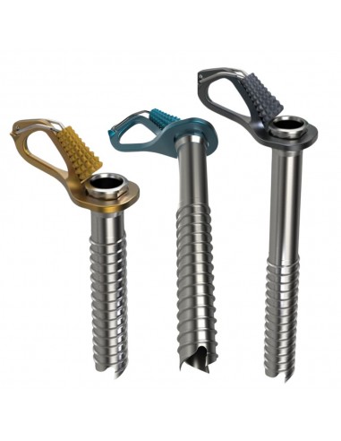 Pack 6 tornillos hielo Aero Ice Screw con funda protectora (2x13cm + 2x16cm + 2x19cm)- Blue Ice