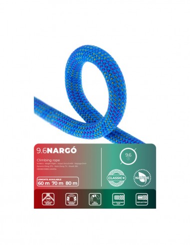 Nargo 9.6mm Nature Classic (Blue) (80m) - Cuerda simple - Fixe
