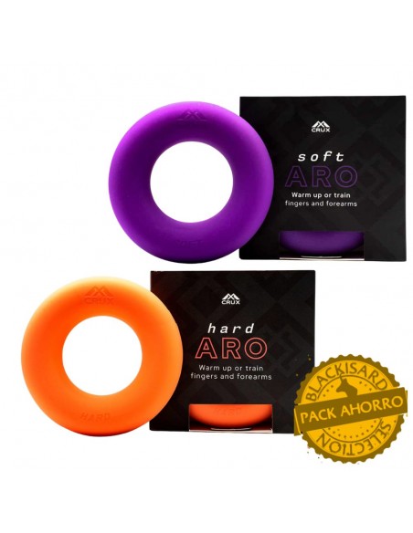 Aro Pack - Pack de 2 aros de calentamiento de dedos de dos durezas (Soft + Hard) - Crux
