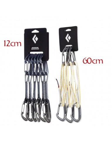 Pack 6 minifils 12cm + 3 extensibles 60cm - Paquet de 9 bandes pour une longue distance - Black Diamond