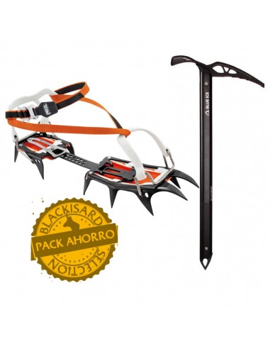 Pack Crampones Vasak Flexlock + Piolet Blackbird - Petzl / Blue Ice