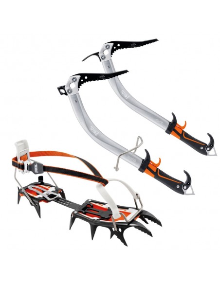 pack 2 quark + crampons sarken - petzl