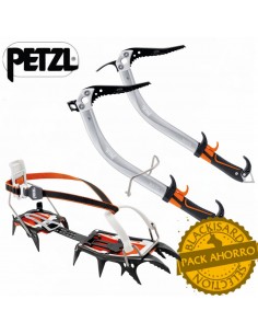 pack 2 quark + crampons sarken - petzl 2