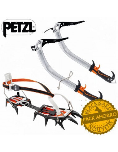 pack 2 quark + crampons sarken - petzl
