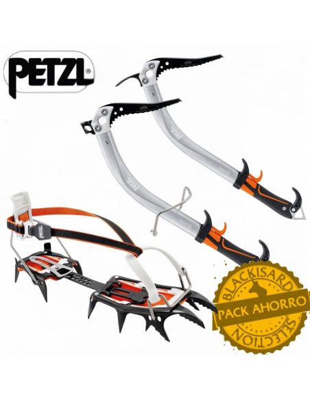pack 2 quark + crampons sarken - petzl