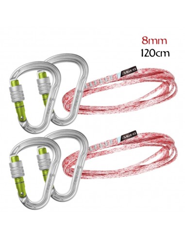 Pack Mission con mosquetones (2 anillos de 120cm + 4 pure screw) - Blue Ice / Edelrid