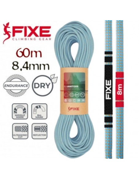 Amitges 8.4mm DRY Endurance (Blue) (60m) - Cuerda doble y gemela - Fixe/Roca