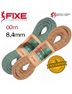 Pack 2 Cuerdas Riglos 8.4mm Nature Classic (60m) - Cuerdas dobles para via larga - Fixe