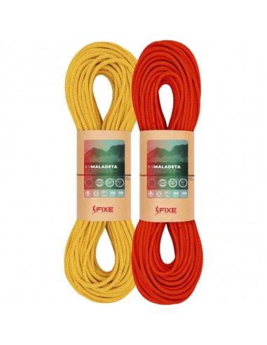 Pack 2 Maladeta 6.9mm FULL DRY Fusion (Red/Yellow) (60m) - Cuerdas dobles y gemelas- Fixe