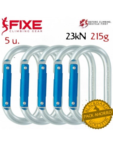 Pack 5 symmetric ST - Mosqueton acero simetrico gatillo recto para freno - Fixe