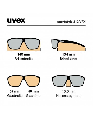 Ssportstyle 312 VPX( Black mat/brown) - Gafas de sol fotocromáticas alpinismo - UVEX (DUPLICADO)