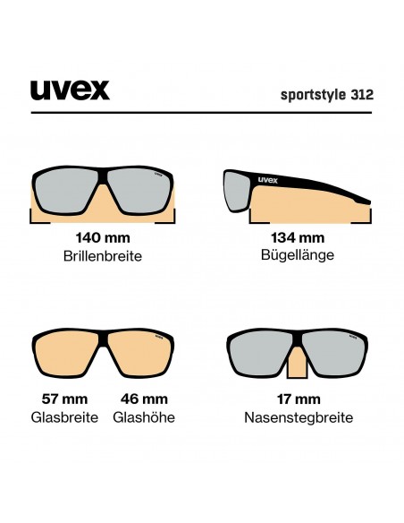 Sportstyle 312 (Black/Mat) - Lunettes de soleil alpinisme - UVEX