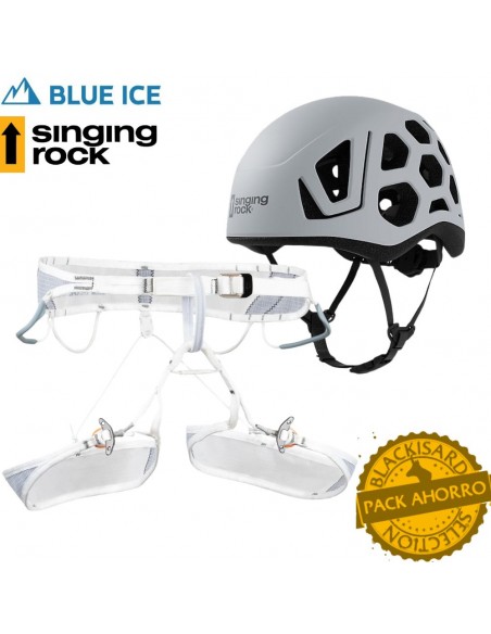 Pack Choucas Pro + casque Hex (White) - Blue Ice/Singing Rock