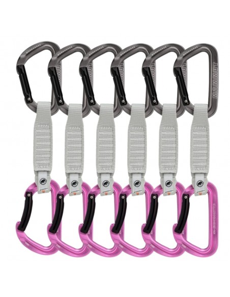 Pack 6 Workhorse Keylock 17 Cm (Silver - Pink) - Cintas express escalada deportiva - Mammut