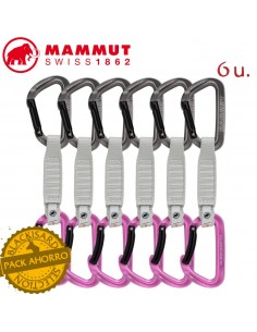 Pack 6 Workhorse Keylock 17 Cm (Silver - Pink) - Cintas express escalada deportiva - Mammut