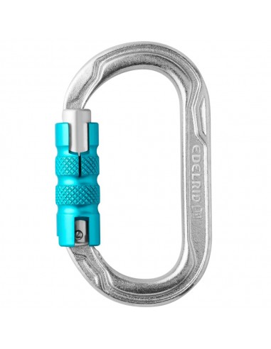 Oval Power Steel Triple (silver) - Mosquetón de escalada con bloqueo automático - Edelrid