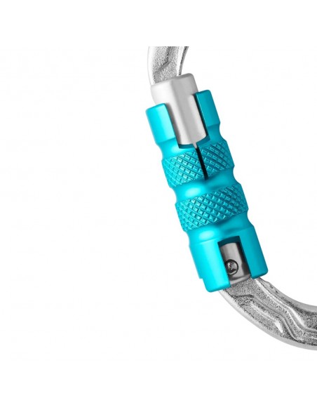 Oval Power Steel Triple (silver) - Mosquetón de escalada con bloqueo automático - Edelrid