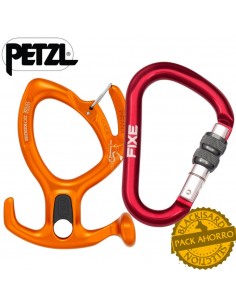 Pack Pirana Guide + Lotus Rosca - Descensor barrancos con mosqueton rosca - Petzl / Fixe