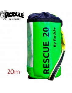 Rescue 20m (verde) - Lanzadera de rescate cuerda plana con asas - Rodcle