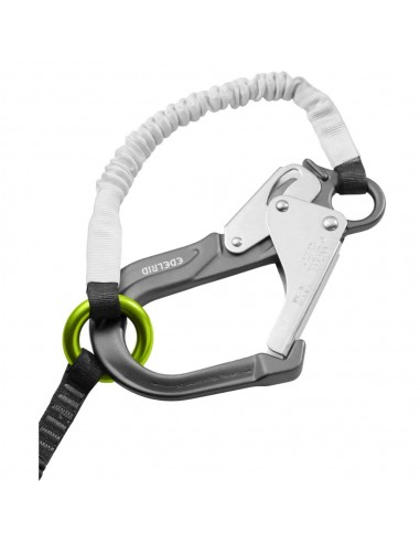 Shockstop-Y 140 Tie-Back Giant Ansi - Cordón con brazo elástico y mosquetón grande - Edelrid