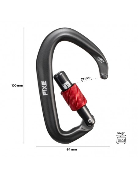 Pack 5 Puput Screw - Mosqueton asimetrico de rosca - Fixe