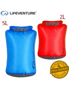 Pack 2 Ultralight Dry Bag 2L (red) + 5L (Blue) - Bolsas impermeables - Lifeventure