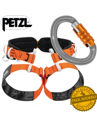 Pack arnés Aven + Omni triact lock - Arnés espeleo y mosqueton ventral - Petzl