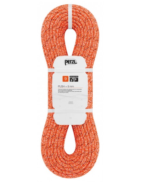 Push +  9mm (40m) Naranja - cuerda semiestática ultraresistente para espeleo - Petzl