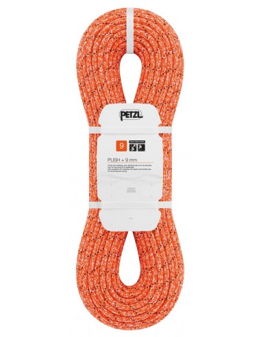 Push +  9mm (60m) Naranja - cuerda semiestática ultraresistente para espeleo - Petzl