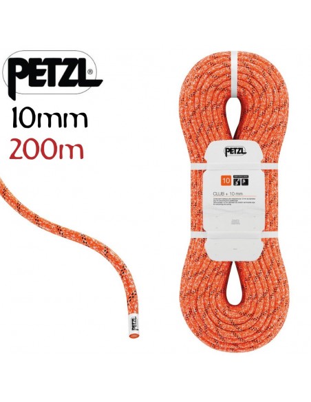 Club+ 10mm (200m) Naranja - cuerda semiestática ultrarresistente de barrancos y espeleología - Petzl