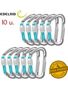 Pack 10 Pure Screw Silver - pack de 10 mosquetones rosca -Edelrid
