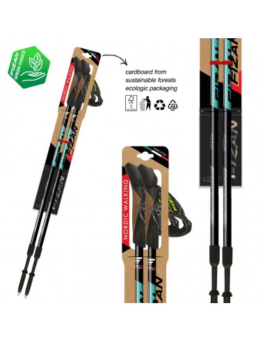 Vitesse (Océan) - Bastions pour la marche nordique télescopique de 2 Extraits en aluminium - Fizan