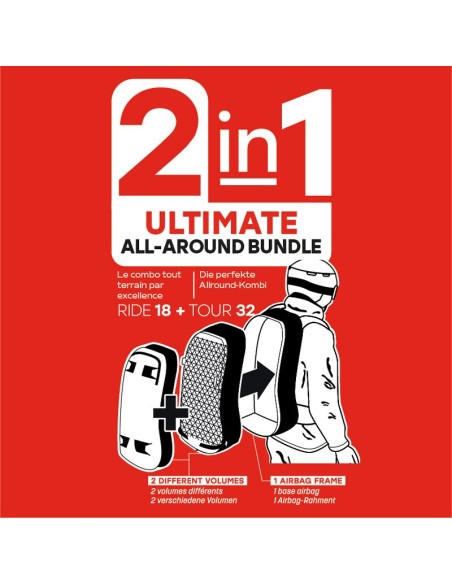 AIRBAG SWITCH MIX BUNDLE - RIDE18 BLACK+TOUR32 (Grey) - Airbag Modulaire Kit - Arva