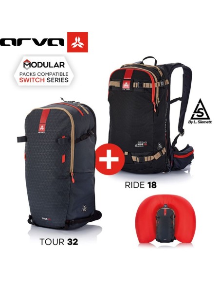 AIRBAG SWITCH MIX BUNDLE - RIDE18 BLACK+TOUR32 (Grey) - Airbag Modulaire Kit - Arva