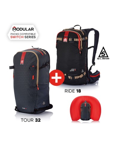 AIRBAG SWITCH MIX BUNDLE - RIDE18 BLACK+TOUR32 (Grey) - Airbag Modulaire Kit - Arva