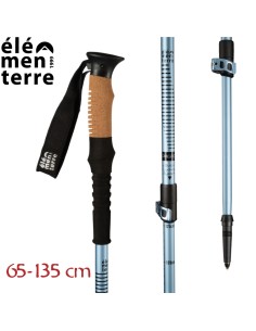 Off (Azul/Negro) - bâton de randonnée en liège avec fermeture rapide - Elementerre
