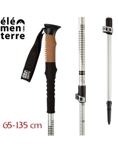 Off (Blanco/Negro) - bâton de randonnée en liège avec fermeture rapide - Elementerre