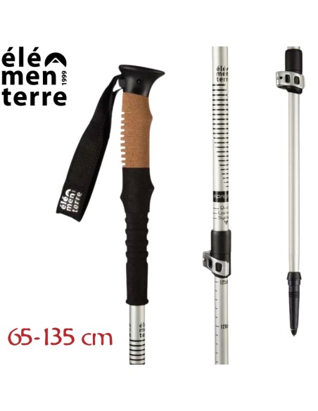 Off (Blanco/Negro) - bâton de randonnée en liège avec fermeture rapide - Elementerre