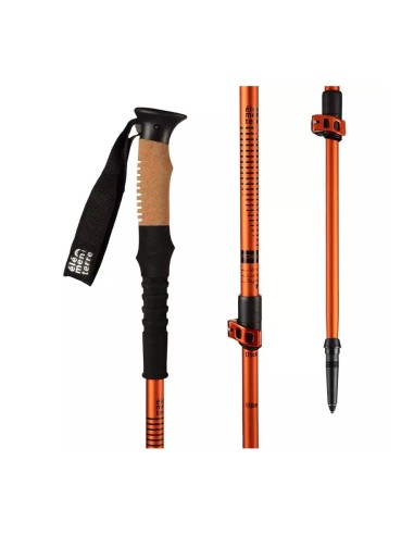 Hors (Orange/Negro) - bâton de randonnée en liège avec fermeture rapide - Elementerre
