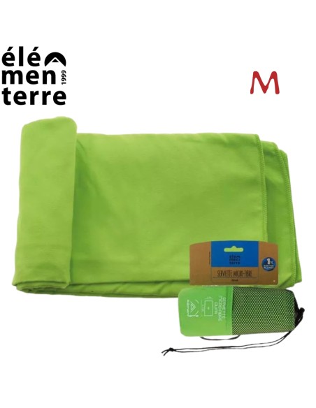Oufa M (vert) - Serviette en microfibre médiane - Elementerre