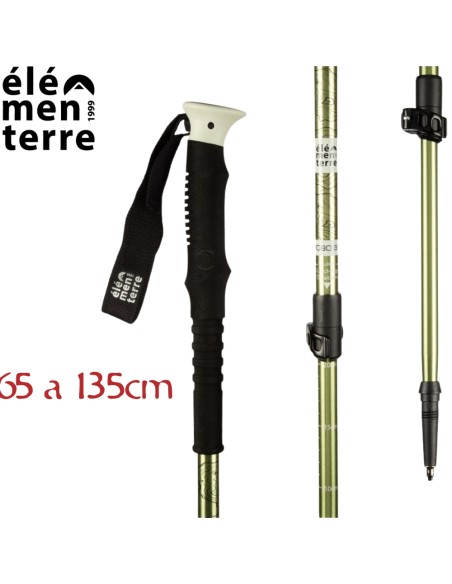 Habo (Verde) - Baton Trekking avec verrouillage rapide- Elementer