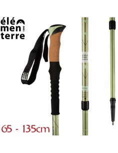 Tramp (Kaki) - Bastón de senderismo largo con empuñadura de corcho - Elementerre