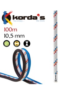 LLUISA 10,5mm Noir (Bobina 100m) - Cuerda semi-statique avec ésabilité - Korda\'s